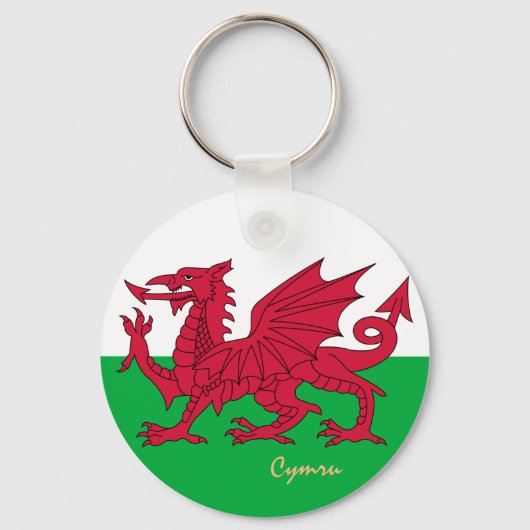 Welsh Flag & Wales mode, sport / Cymru Sleutelhanger (Achterkant)