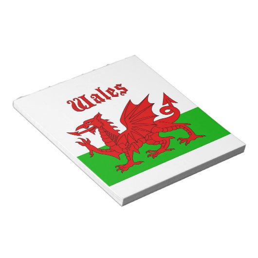 Welsh Flag Wales Notitieblok (Schuin)