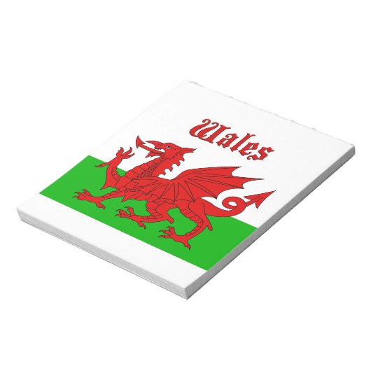 Welsh Flag Wales Notitieblok (Linkerzijde)