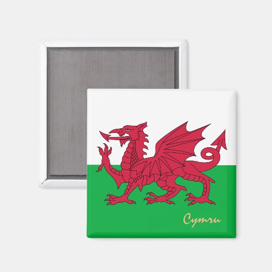 Welsh Flag & Wales: reizen, vakantie, sport/Cymru Magneet (Voorkant / Achterkant)