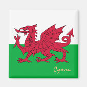 Welsh Flag & Wales: reizen, vakantie, sport/Cymru Magneet (Voorkant)