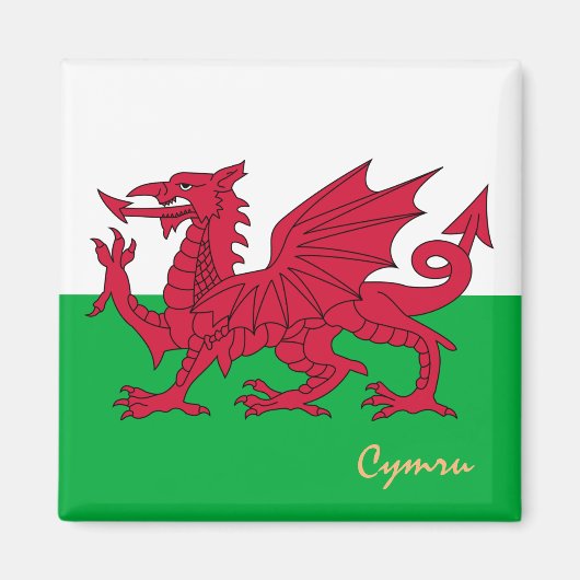 Welsh Flag & Wales: reizen, vakantie, sport/Cymru Magneet (Voorkant)