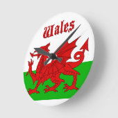 Welsh Flag Wales Ronde Klok (Hoek)