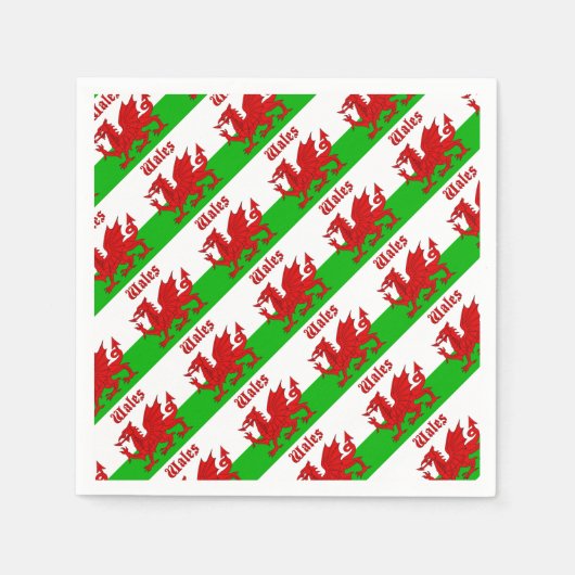 Welsh Flag Wales Servet (Voorkant)