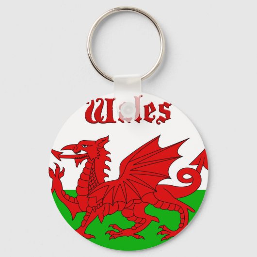 Welsh Flag Wales Sleutelhanger (Voorkant)