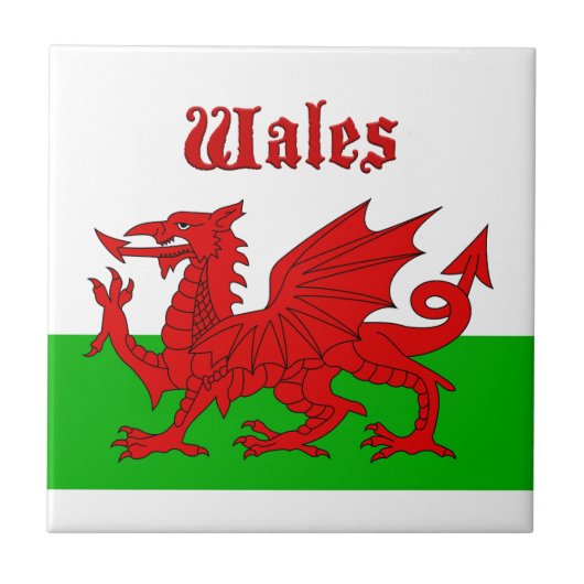 Welsh Flag Wales Tegeltje (Voorkant)