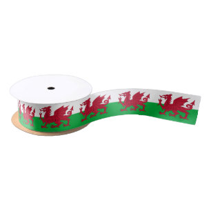 Welsh Flag & Wales, vakantiecymru, Dragon / sport Satijnen Lint