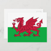 Welsh Flag (Wales) (Welsh Dragon) Briefkaart (Voorkant / Achterkant)