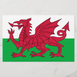 Welsh Flag (Wales) (Welsh Dragon) Briefpapier