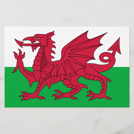 Welsh Flag (Wales) (Welsh Dragon) Briefpapier (Voorkant)