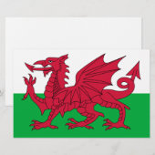 Welsh Flag (Wales) (Welsh Dragon) Briefpapier (Voorkant / Achterkant)