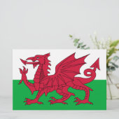Welsh Flag (Wales) (Welsh Dragon) Briefpapier (Staand voorkant)