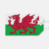 Welsh Flag (Wales) (Welsh Dragon) Cadeaulabel (Voorkant (Horizontaal))