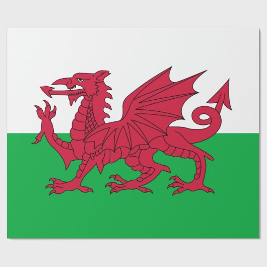 Welsh Flag (Wales) (Welsh Dragon) Cadeaupapier (Vlak)