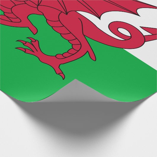 Welsh Flag (Wales) (Welsh Dragon) Cadeaupapier (Hoek)