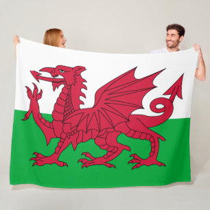 Welsh Flag (Wales) (Welsh Dragon) Fleece Deken