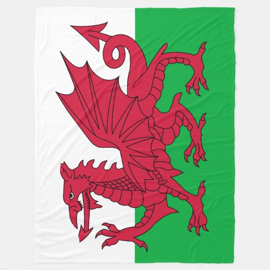 Welsh Flag (Wales) (Welsh Dragon) Fleece Deken (Voorkant)