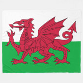 Welsh Flag (Wales) (Welsh Dragon) Fleece Deken (Voorkant (Horizontaal))