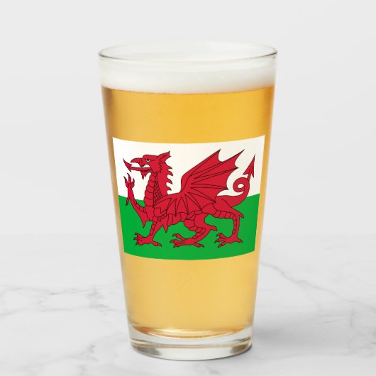Welsh Flag (Wales) (Welsh Dragon) Glas (Voorkant gevuld)