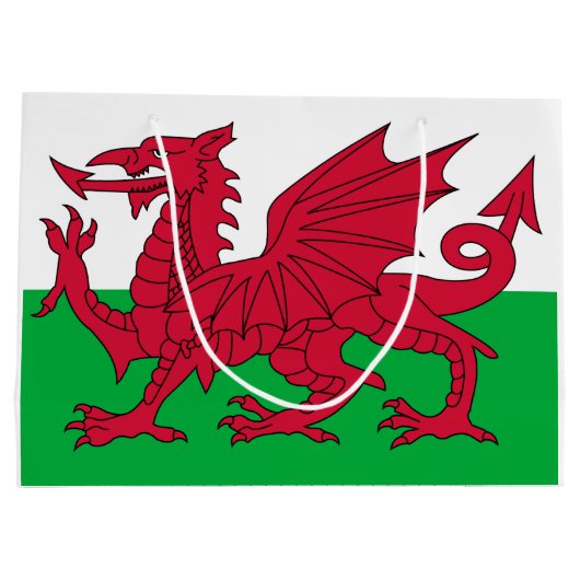 Welsh Flag (Wales) (Welsh Dragon) Groot Cadeauzakje (Achterkant)