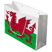 Welsh Flag (Wales) (Welsh Dragon) Groot Cadeauzakje (Voorkant Gekanteld)