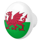 Welsh Flag (Wales) (Welsh Dragon) Keramische Knop (Rechts)