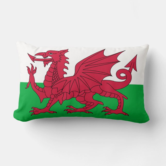 Welsh Flag (Wales) (Welsh Dragon) Kussen (Voorkant)