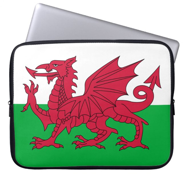 Welsh Flag (Wales) (Welsh Dragon) Laptop Sleeve (Voorkant)