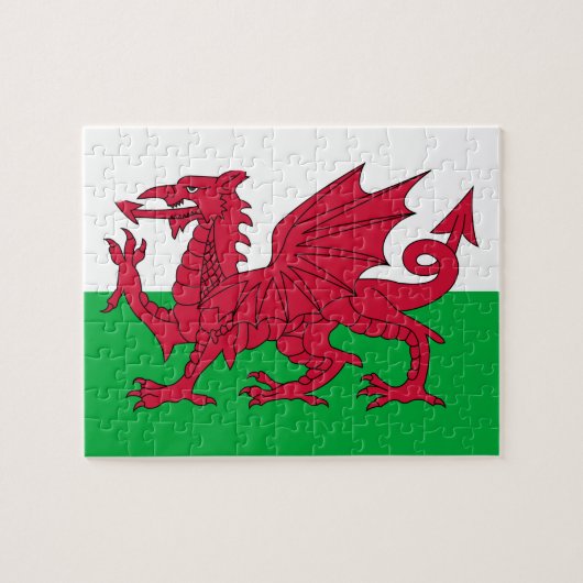 Welsh Flag (Wales) (Welsh Dragon) Legpuzzel (Horizontaal)