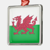 Welsh Flag (Wales) (Welsh Dragon) Metalen Ornament (Links)