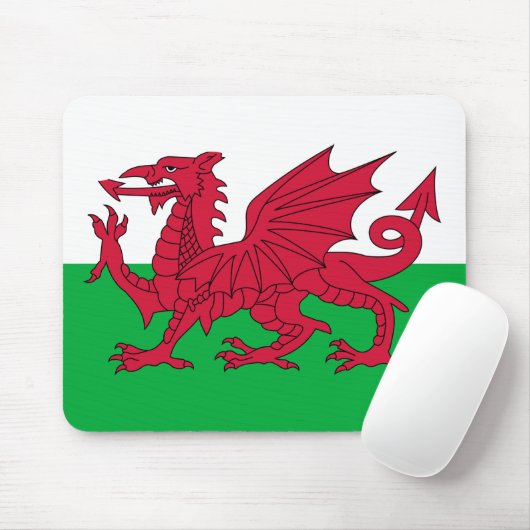 Welsh Flag (Wales) (Welsh Dragon) Muismat (Met muis)