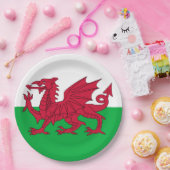 Welsh Flag (Wales) (Welsh Dragon) Papieren Bordje (Feest)