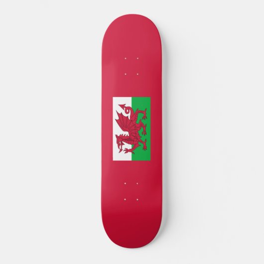 Welsh Flag (Wales) (Welsh Dragon) Persoonlijk Skateboard (Voorkant)