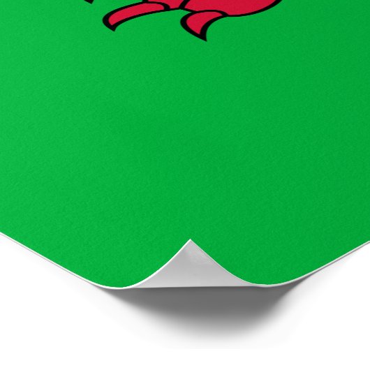 Welsh Flag (Wales) (Welsh Dragon) Poster (Hoek)