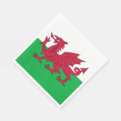 Welsh Flag (Wales) (Welsh Dragon) Servet (Hoek)