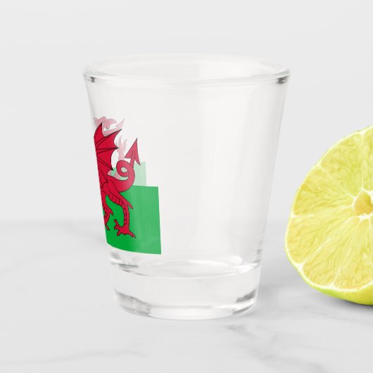 Welsh Flag (Wales) (Welsh Dragon) Shot Glas (Rechts)