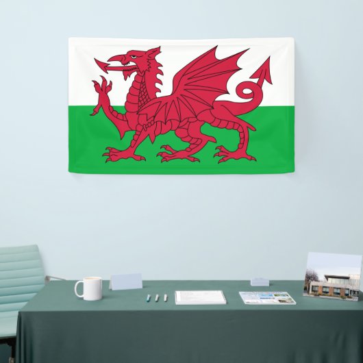 Welsh Flag (Wales) (Welsh Dragon) Spandoek (Beurs)