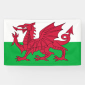 Welsh Flag (Wales) (Welsh Dragon) Spandoek (Horizontaal)