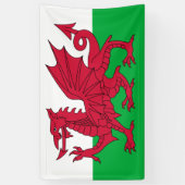 Welsh Flag (Wales) (Welsh Dragon) Spandoek (Verticaal)