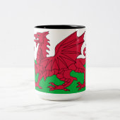 Welsh Flag (Wales) (Welsh Dragon) Tweekleurige Koffiemok (Center)