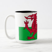 Welsh Flag (Wales) (Welsh Dragon) Tweekleurige Koffiemok (Links)