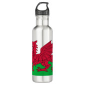 Welsh Flag (Wales) (Welsh Dragon) Waterfles (Voorkant)