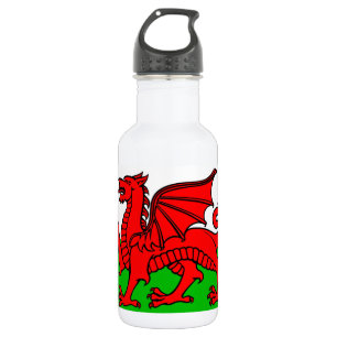Welsh flag waterfles 