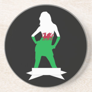 Welsh flag zandsteen onderzetter