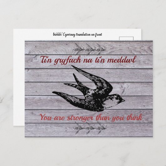 Welsh Gezegde van Aanmoediging Briefkaart (Voorkant / Achterkant)