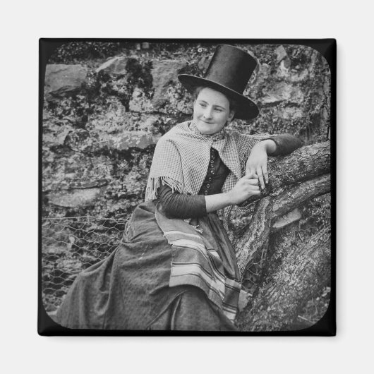 Welsh Girl Traditional Dress Circa 1890 Magneet (Voorkant)