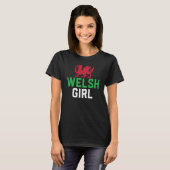 Welsh Girl Wales Flag T-shirt (Voorkant volledig)