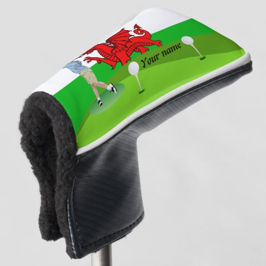 Welsh golfer golfheadcover (3/4 voorkant)