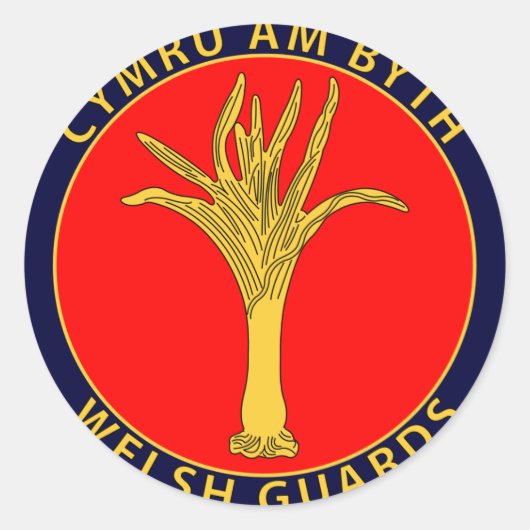 Welsh Guards Ronde Sticker (Voorkant)