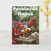 Welsh Happy Birthday Kaart (Gele Bloem)